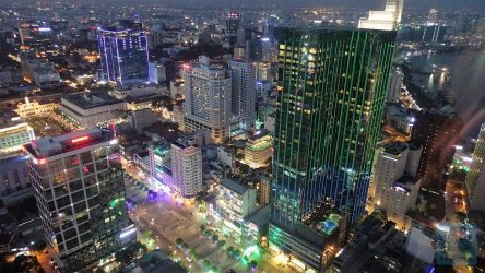 Vom Bitexco Financial Tower Blick auf Ho-Chi-Minh-Stadt