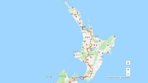 Unsere Route durch die Nordinsel Neuseelands