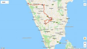 Unsere Route durch Karnataka