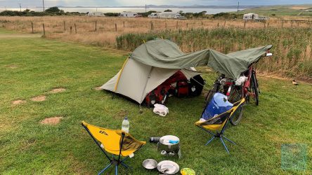 Zelten in Wales - Provisorischer Regenschutz